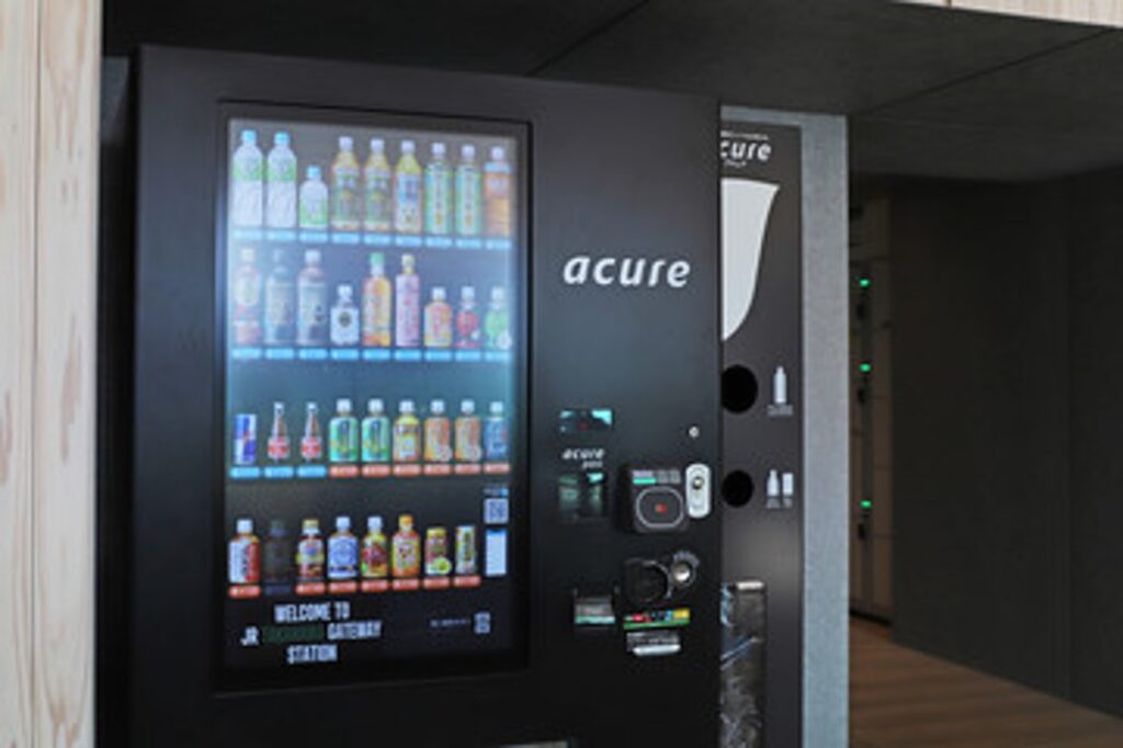 具体的なデジタルサイネージの例:液晶タッチパネルの自動販売機