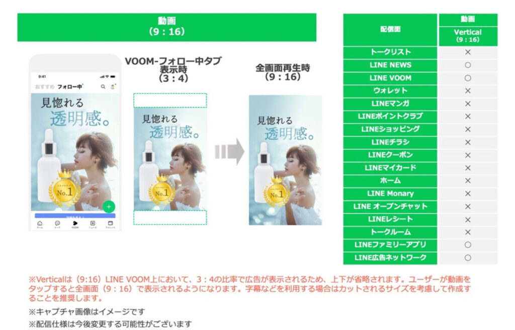 LINE広告の広告フォーマットとクリエイティブサイズ:Vertical(バーティカル)