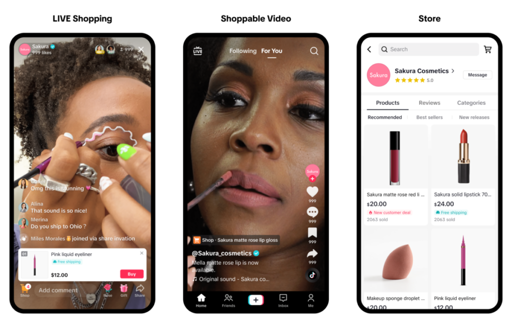 TikTok Shopの主要な3つの機能
