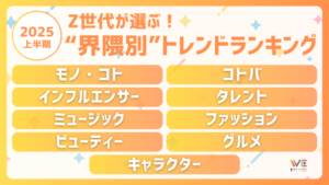 WE LABOが界隈別Z世代消費動向調査を実施！総フォロワー57万人の8界隈から2025年上半期トレンドランキングを発表
