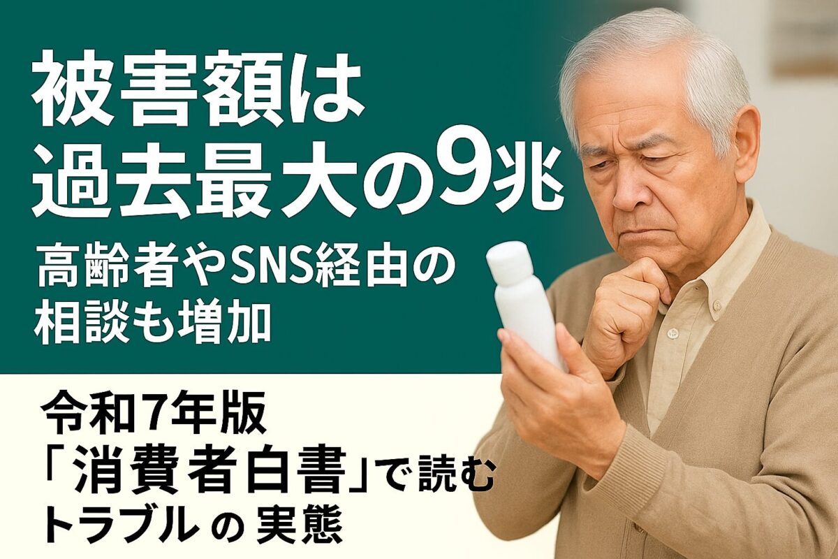 被害額は過去最大の9兆円、高齢者やSNS経由の相談も増加──令和7年版「消費者白書」で読むトラブルの実態