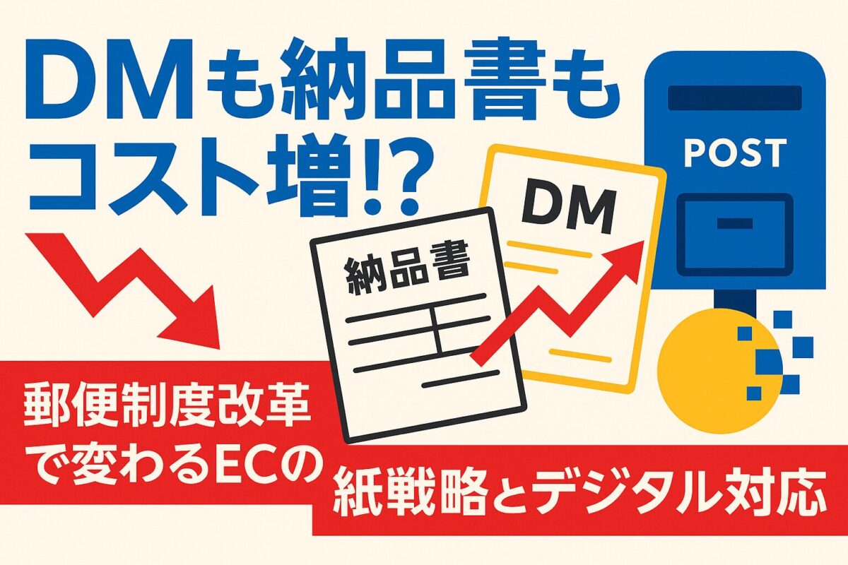 DMも納品書もコスト増!?郵便制度改革で変わるECの紙戦略とデジタル対応