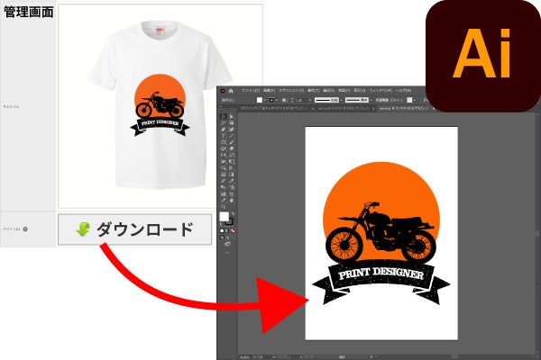 プリントデザイナーの入稿機能