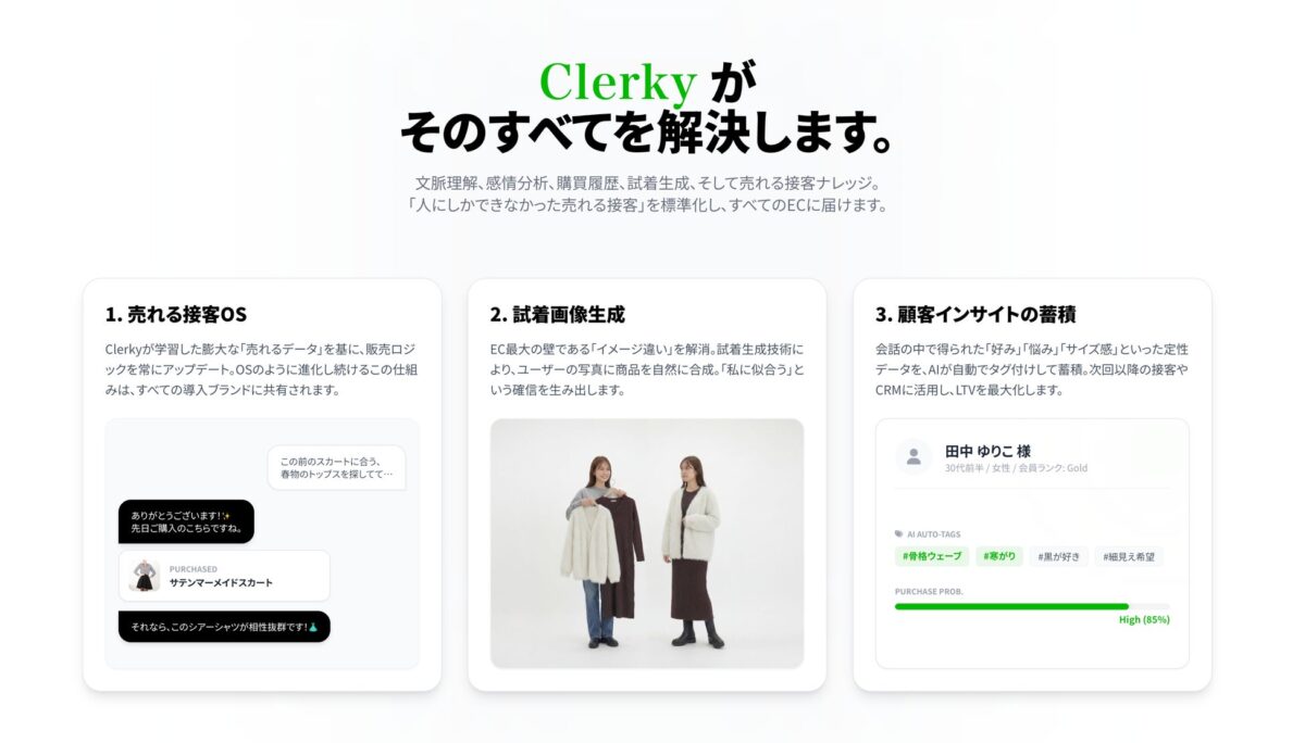Clerky for Apparelで実現できること