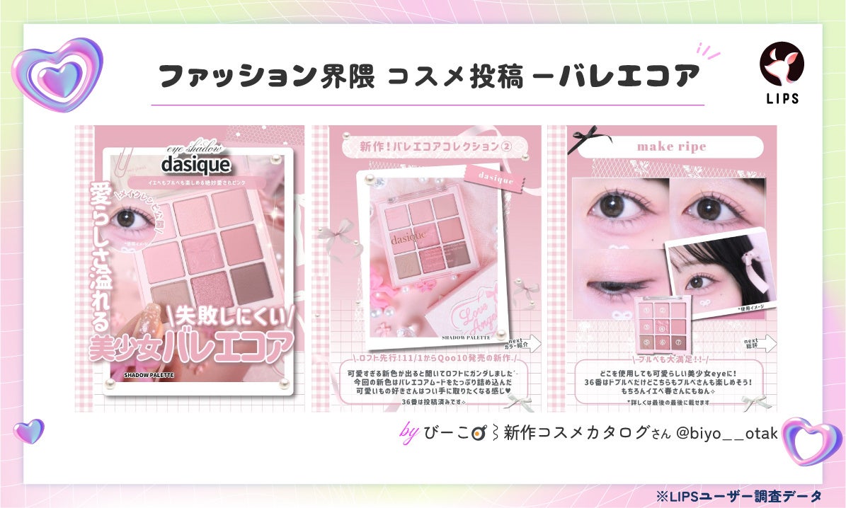 バレエコアコスメ投稿