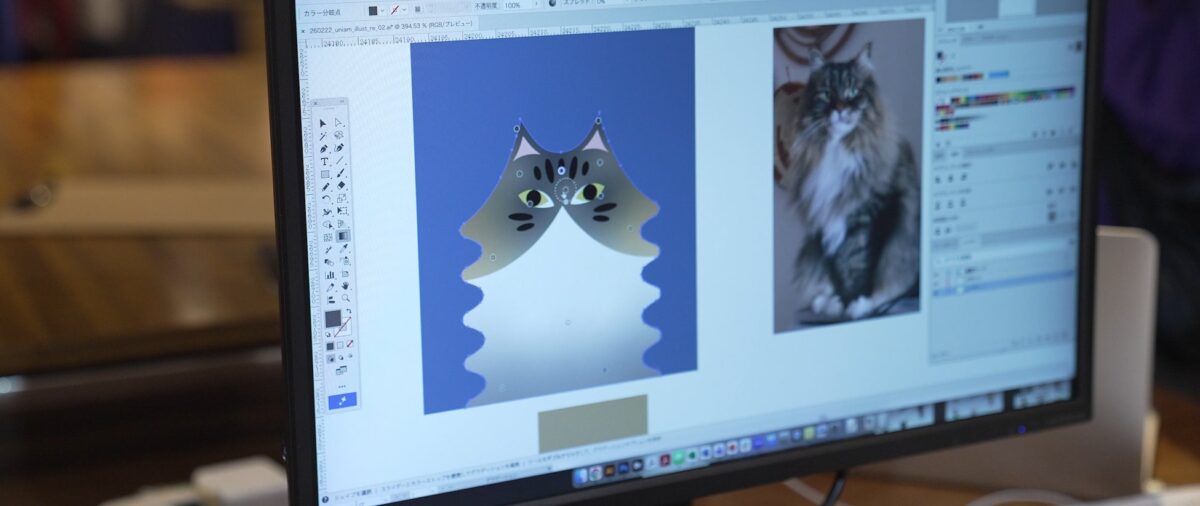 その場で愛猫の写真をイラスト化