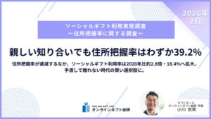 親しい知り合いでも住所把握率はわずか39.2%、ソーシャルギフト利用率は2.8倍に拡大―ギフトモール オンラインギフト総研調査