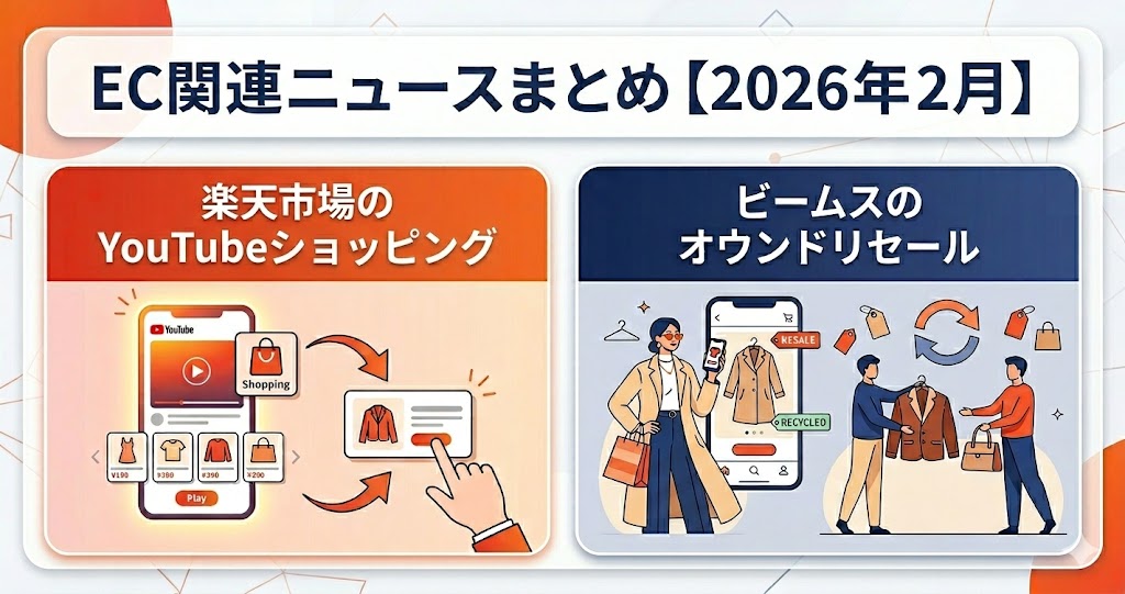 「楽天市場のYouTube ショッピング」と「ビームスのオウンドリセール」EC関連ニュースまとめ【2026年２月】