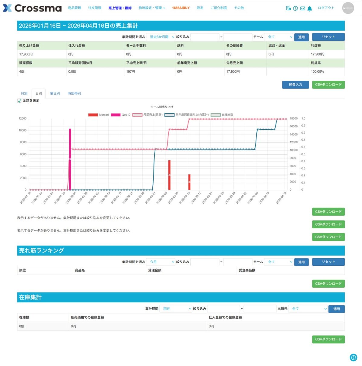 従来の表形式画面