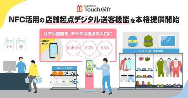 Supership、店舗起点でECサイトへ送客する「Touch Gift」新機能を本格提供開始
