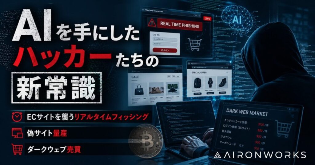 AIを手にしたハッカーたちの新常識 – ECサイトを襲うリアルタイムフィッシング、偽サイト量産、ダークウェブ売買