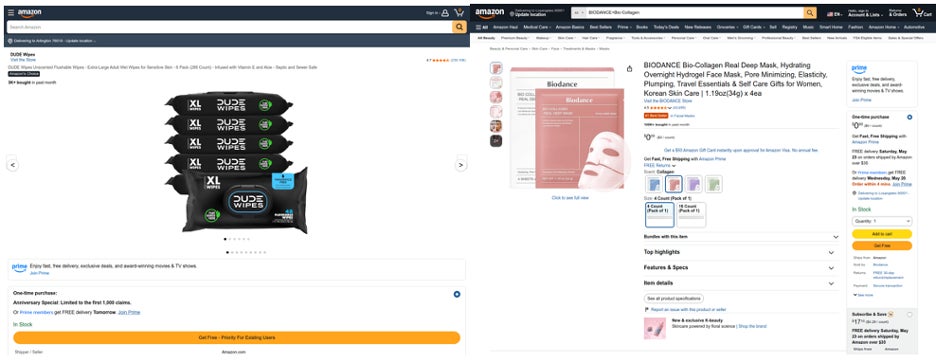 左:amazon-express[.]click 右:amazon-club[.]click