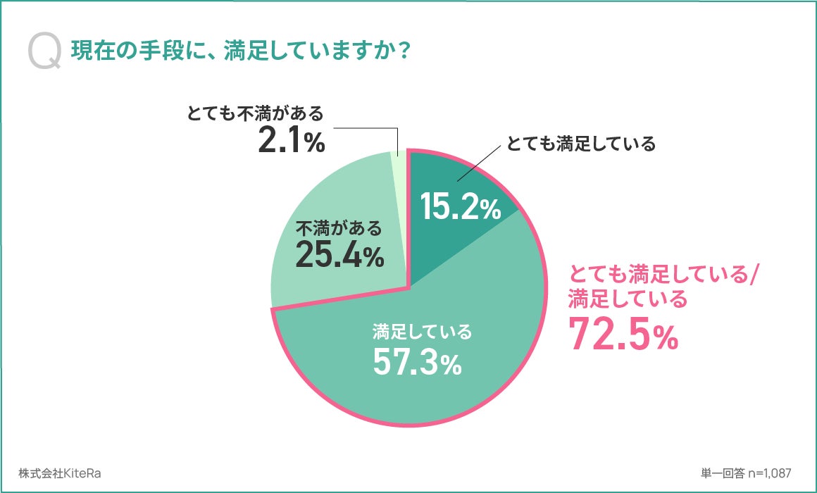 現在の手段への満足度