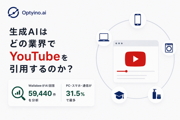 生成AI回答におけるYouTube引用率を業界別に分析 Wallabee「Optyino.ai」調査結果