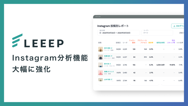 REGALI、顧客体験向上プラットフォーム「LEEEP」のInstagram分析機能を大幅強化