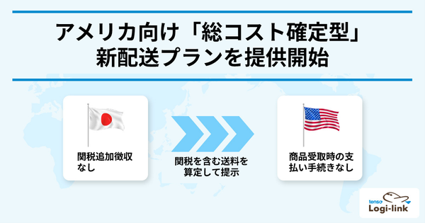 tenso株式会社がアメリカ向け「総コスト確定型」新配送プランを提供開始、関税トラブルと返送リスクを解消