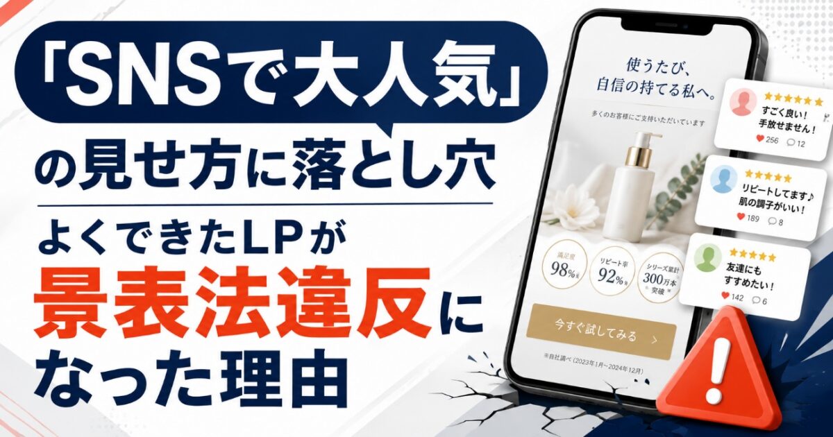 「SNSで大人気」の見せ方に落とし穴 よくできたLPが景表法違反になった理由