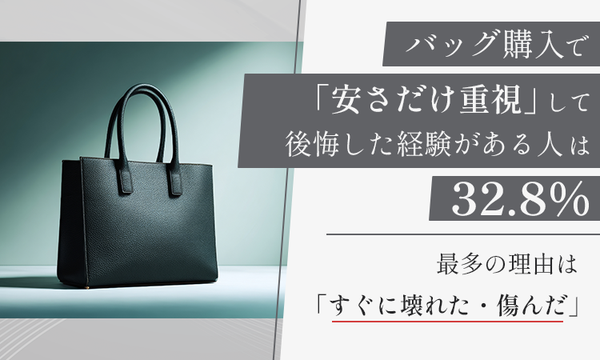 バッグ購入時に重視するポイント調査、32.8%が「価格・コストパフォーマンス」を最重視 兵庫県鞄工業組合とNEXER Groupが実施