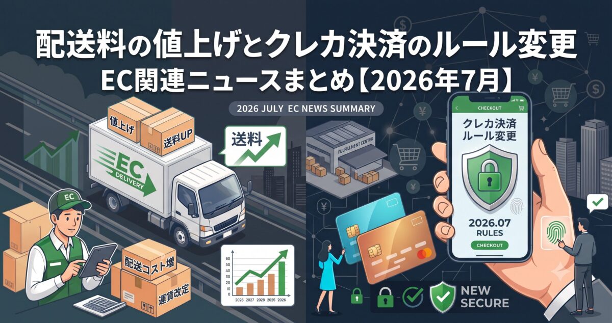 配送料の値上げとクレカ決済のルール変更：EC関連ニュースまとめ【2026年７月】