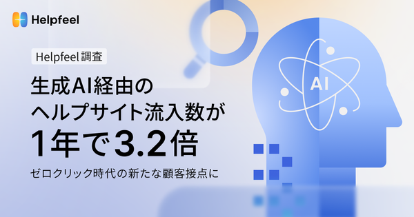 生成AI経由のヘルプサイト流入が1年で3.2倍に増加、Helpfeelが137サイトの調査結果を発表