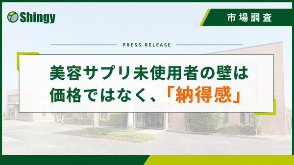 美容サプリ使用者は美容支出が1.7倍に！株式会社シンギーが女性1,000名を対象に「美容・健康食品に関する意識調査」を実施