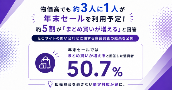 年末セール買い物予定者は34.9%、まとめ買い意向は50.7%に チャネルトークがECサイト問い合わせ意識調査を実施