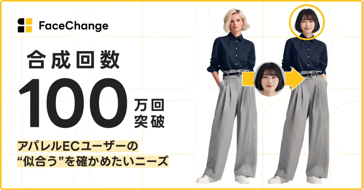 顔合成AI「FaceChange」が累計100万回突破、ECでの試着体験を変革するメイキップの新サービス
