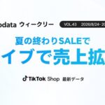 TikTok Shop日本市場、8月24日〜30日のGMVが26.01億円に達し前週比12.26%増を記録 Kalodata調査