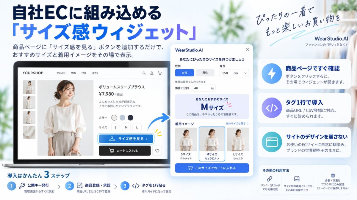 この機能を貴社ECサイトに簡単に組み込めます