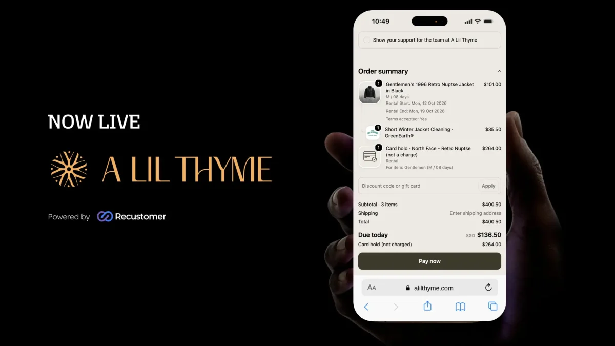 Recustomerがシンガポールのウィンターウェアレンタル事業にお試し購入技術を提供、A Lil Thymeと提携開始